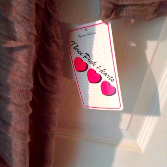 Three Pink Hearts Long Sleeves Belted Body con Lined  Dress Size Large t… - Picture 4 of 8